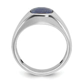 10k White Gold Men's Sapphire Doublet Stone Complete Ring